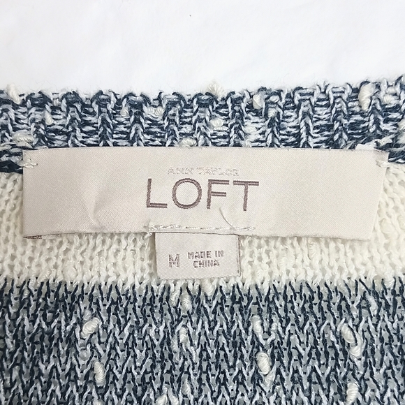 Loft 3/4 Sleeve Striped Sweater Size M - Picture 4 of 6